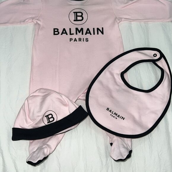 BALMAIN BABY GIRL’S 3 - PIECE LOGO FOOTIE SET 3M - Picture 14 of 14
